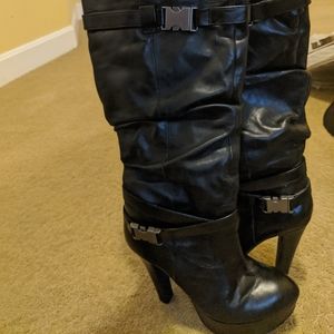 Jessica Simpson platform buckle boots